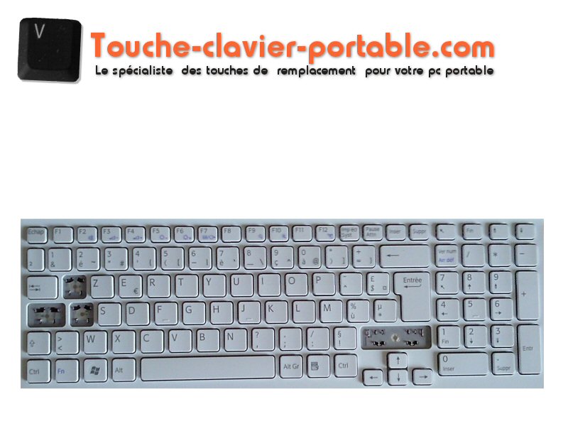 Touche Clavier sony vpcf vpcf13z8e blanc